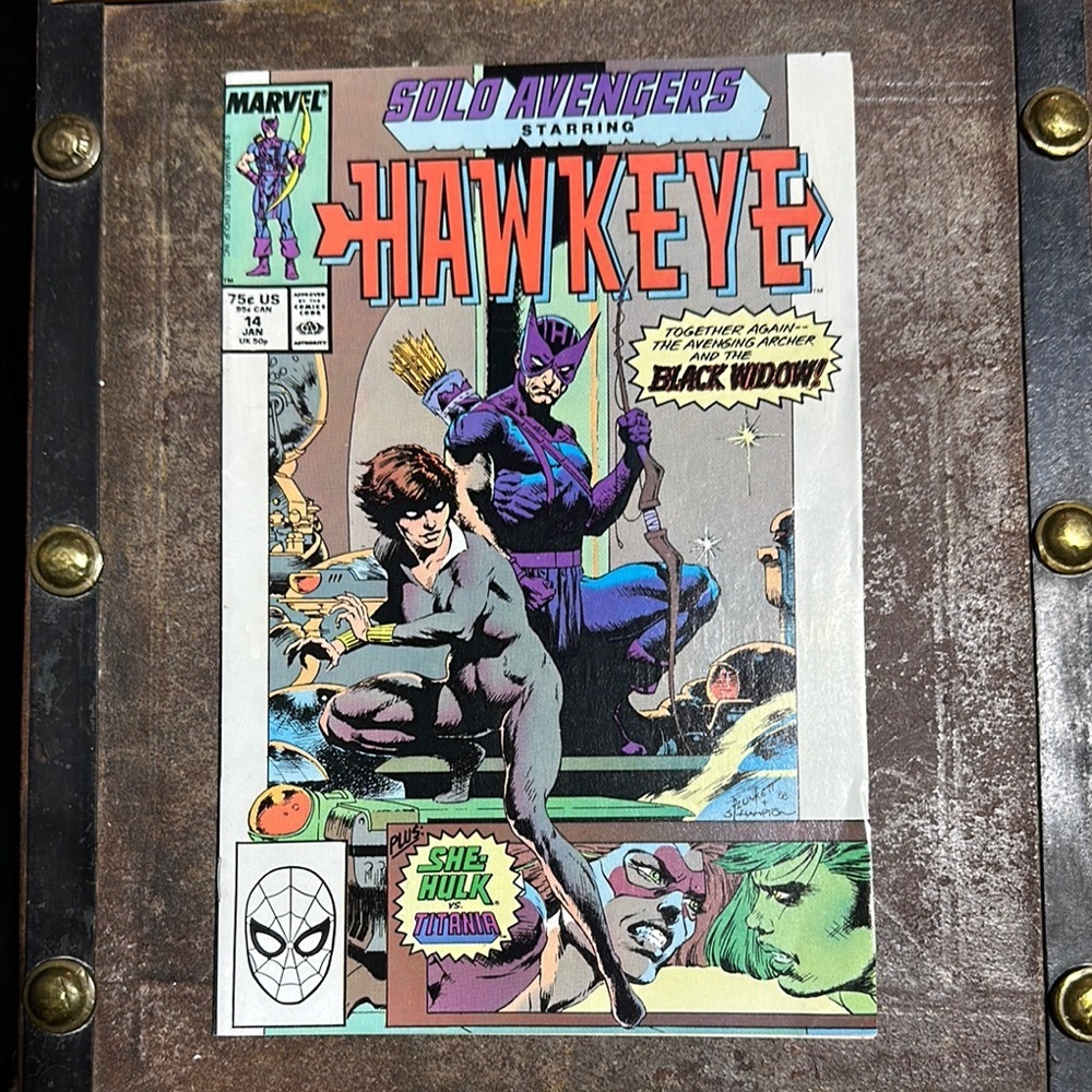 Solo Avengers #14 Hawkeye Black Widow Team Up 1989